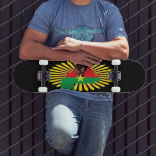 Burkina Faso Map, Flag and Revolution Fist Skateboard
