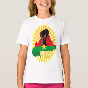 Burkina Faso Map, Flag and Revolution Fist T-Shirt