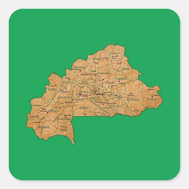Burkina Faso Map Sticker (Front)