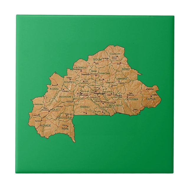 Burkina Faso Map Tile (Front)