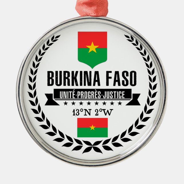 Burkina Faso Metal Ornament (Front)