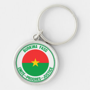 Burkina Faso Round Emblem Key Ring