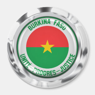 Burkina Faso Round Emblem Magnet