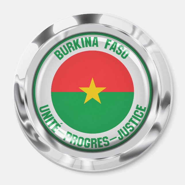 Burkina Faso Round Emblem Magnet (Front)