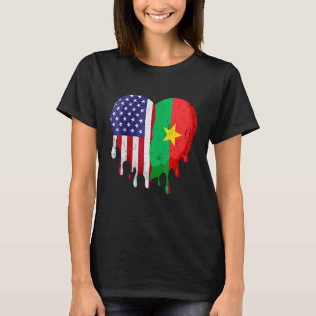 Burkinabe American Patriot Grown Country Melting H T-Shirt (Front)