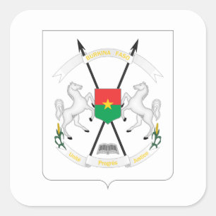 Burkinabé Coat of Arms, Burkina Faso Square Sticker