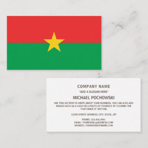 Burkinabé Flag, Flag of Burkina Faso Business Card