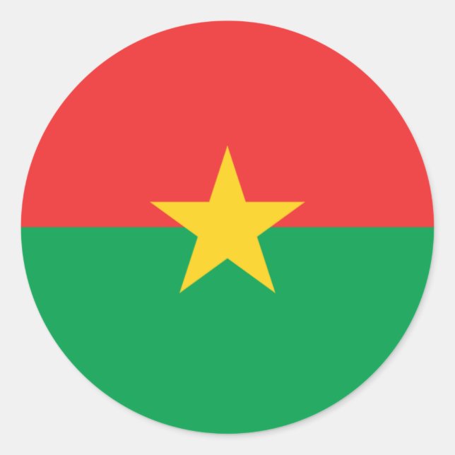 Burkinabé Flag, Flag of Burkina Faso Classic Round Sticker (Front)