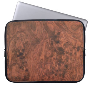 Burl Mahogany Wood Texture Laptop Sleeve
