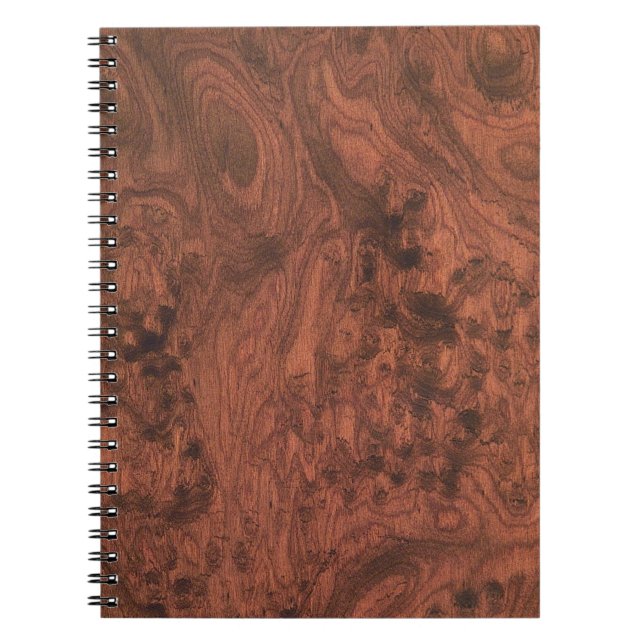 Burl Mahogany Wood Texture Notebook (Front)