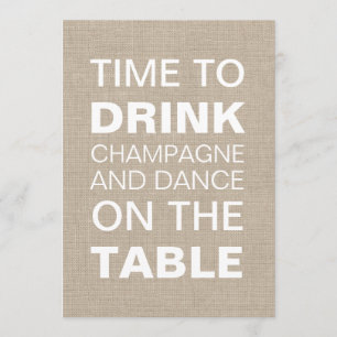 Burlap 21st Birthday Invitation