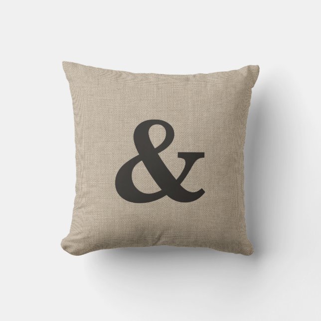 Burlap Ampersand Pillow (Front)