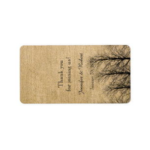 Burlap and Birch Posh Wedding Lip Balm Label