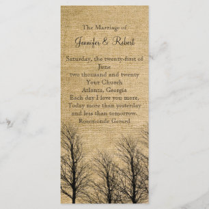 Burlap and Birch Posh Wedding Program