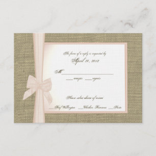 Burlap and Blush Bow Response Card