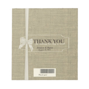 Burlap and Bow Candy Bar Favour Notepad