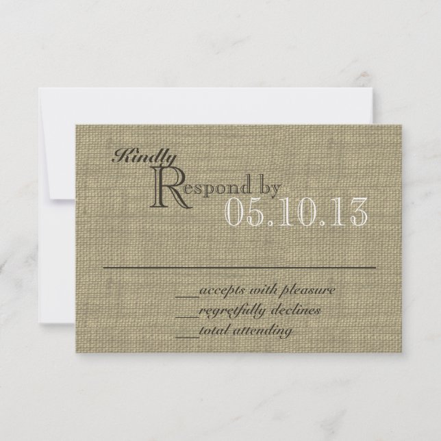 Burlap and Bow Response Card (Front)