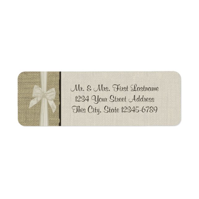 Burlap and Bow Rustic Country Return Address Label (Front)