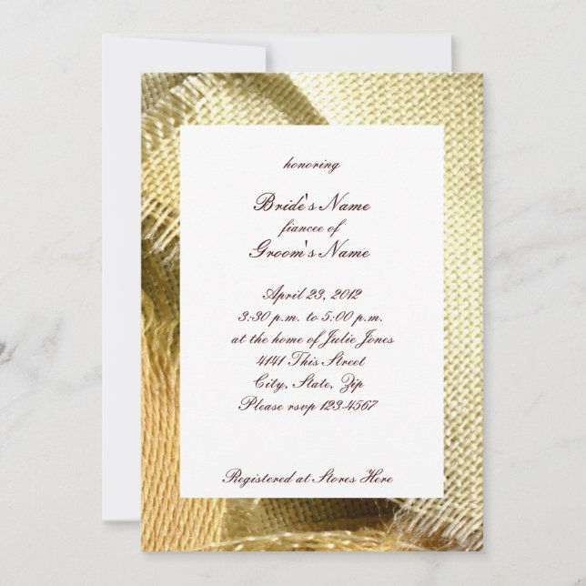 Burlap and Daisy Country Bridal Shower Invitation (Front)