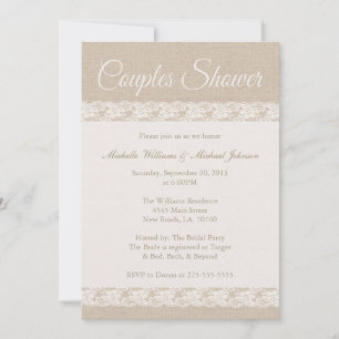 Burlap and Lace   Couples Shower Invitation
