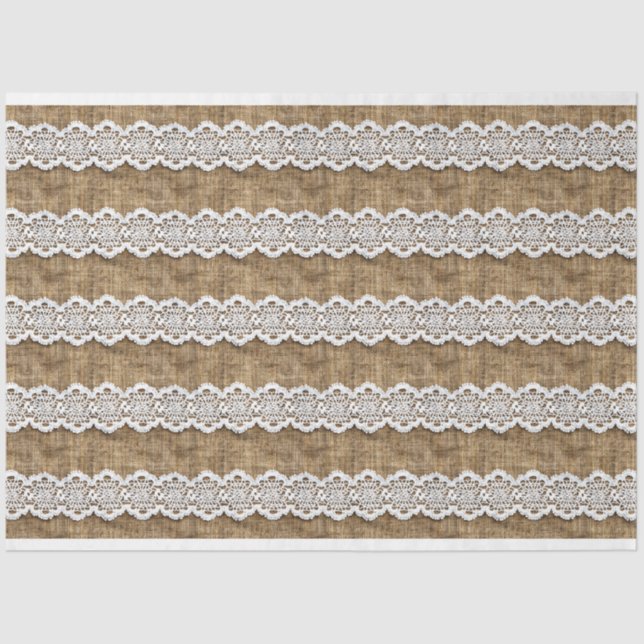 Burlap and Lace Furniture Decoupage Tissue Paper (Front)