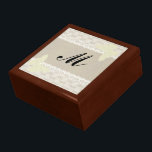 Burlap And Lace Monogram Gift Box<br><div class="desc">What better way to present that special gift than to put it in an original wooden gift box, that is a unique and practical gift in itself. Add that watch, jewellery, keys to the new car, whatever. A gift inside a gift- for an extra special surprise. Made of lacquered wood,...</div>
