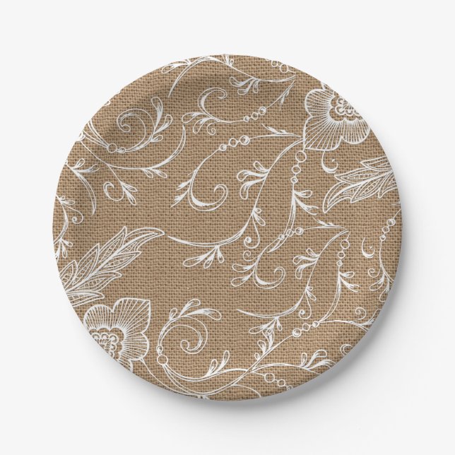 burlap and lace paper plate (Front)