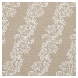 Burlap and Lace Romantic Shabby Chic Fabric 2
