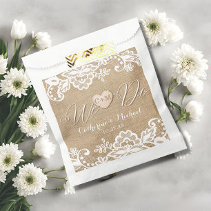 Burlap And Lace Rustic Country Wedding Favour Bag