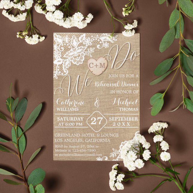Burlap And Lace Rustic Country Wedding Invitation (Creator Uploaded)