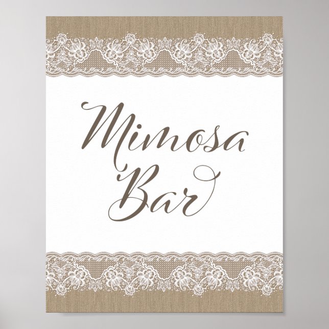Burlap and Lace Rustic Wedding, Bridal Shower Sign (Front)