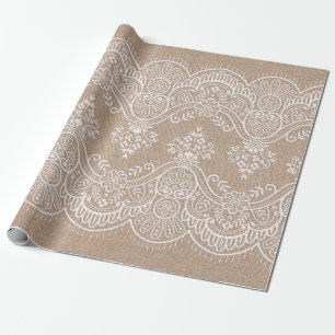 Burlap and Lace Wrapping Paper