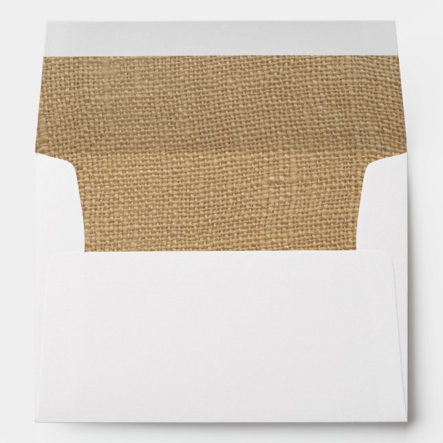Burlap Antique White  Lace Wedding 5x7 Envelope (Back (Bottom))