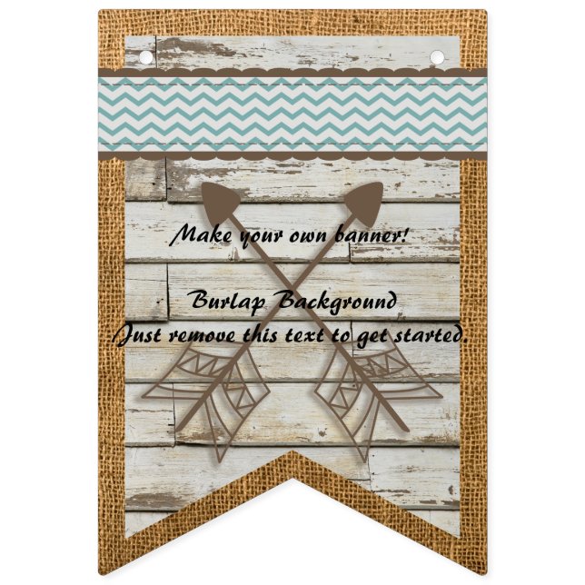 Burlap Banner Background Chevron Burlap Bunting (First Flag)