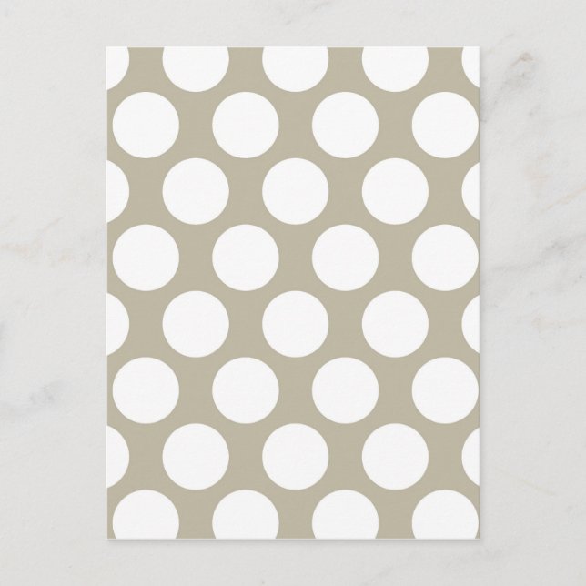 Burlap Beige Polkadot Postcard (Front)