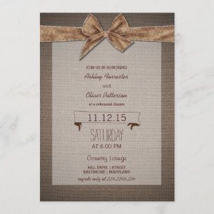 Burlap & Bow Rustic Country Rehearsal Dinner Invitation