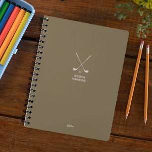 Burlap Brown Golf Club Personal 2024 Weekly Planner