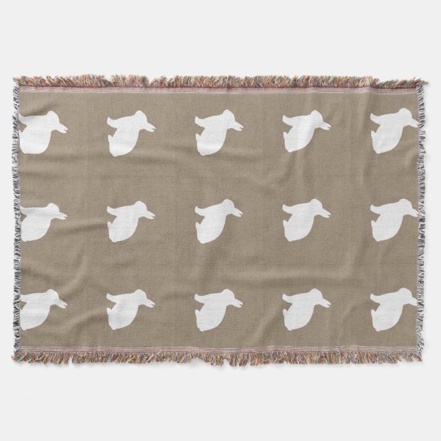 Burlap Bunny Throw Blanket (Front)