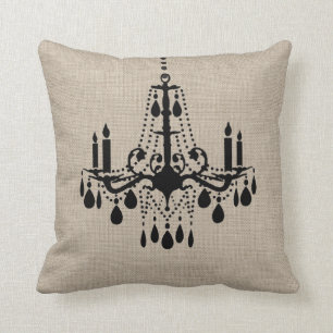 Burlap Chandelier Pillow