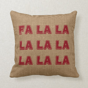 Burlap Christmas Holiday Pillow