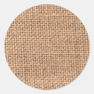 Burlap Classic Round Sticker