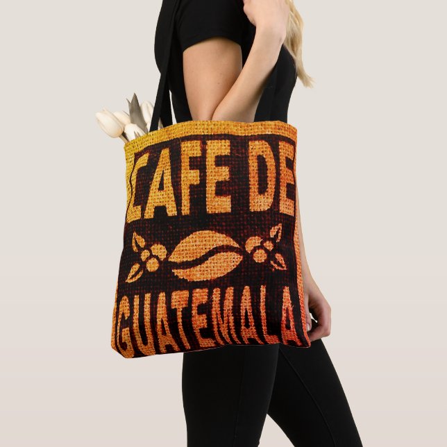 "BURLAP" COFFEE BAG PURSE TOTE GUATEMALAN (Close Up)
