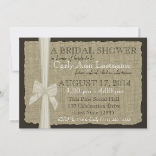 Burlap Country Bridal Shower Invitation