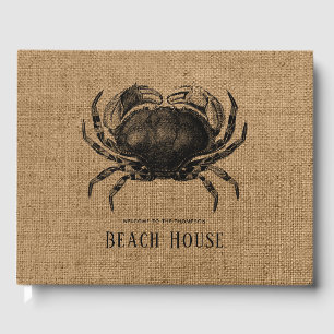 Burlap Crab Beach House Guest Book