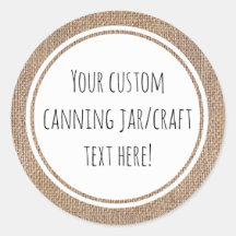 Burlap Custom Printed Canning Jar Craft Kitchen