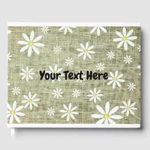 Burlap Daisy Guest Book