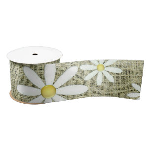 Burlap Daisy Satin Ribbon