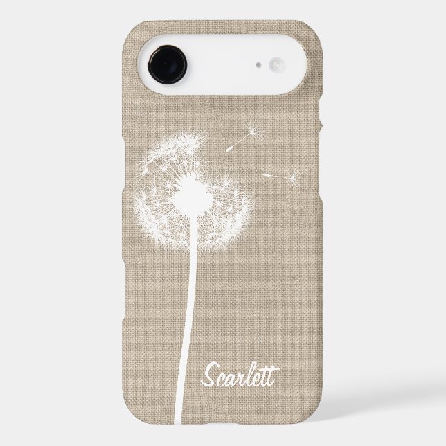 Burlap Dandelion Monogrammed iPhone 6/6s Plus Case (Back)