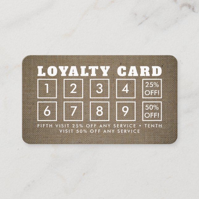 Burlap Effect - Loyalty Card (Front)