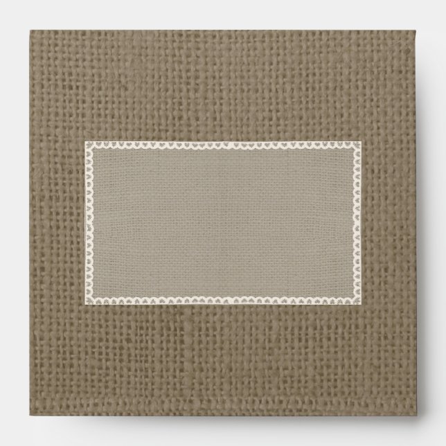 burlap envelopes for square invitations (Front)